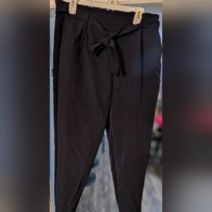 Women's Black Tie-Waist Joggers